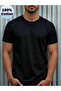 Men 100% Cotton Black Round Neck T-Shirt