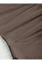Brown Asymmetric Neck Fitted Top - 5