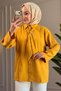6463 - Stylish Comfortable Tie-Detail Woven Peach Fabric Women's Shirt - 2