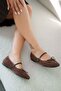 Nina Bow-Tied Suede Ballerinas with Belted Top, Brown - 2