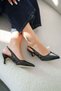 Nart Women's Patent Leather Heeled Shoes Black - 3