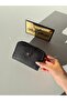 Women's Black Glittery Sparkly Multi-Compartment Wallet and Card Holder with Zipper and Snap Closure Mechanism and Coin Compartment