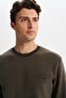 Ar-Ma Men's Crew Neck Sweatshirt with Text Print, Pocketless, Regular Fit, Carbon Brushed Thessaloniki K3012469 - 2