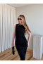 Black Draped Midi Dress - 0506 - 4
