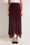 Women's Maxi Lace Skirt Elastic Waist A-Line Floral Pattern Lined Knitted Fabric Size L Daily Casual - 4