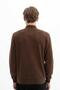 Ar-Ma Men's Polo Collar Sweatshirt Basic Without Print Without Pockets Regular Fit Carbon Brushed Thessaloniki K265646999 - 5