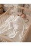 4 Layers Shepherd's Stitched Cream Color 100% Cotton Muslin Baby Blanket (90X110 cm) - 3