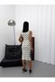 Women's Polka Dot Midi Dress Draped Bodycon Stylish Evening Dress - 3