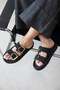 Ponny Women's Buckle Detail Daily Comfort Suede Slippers Black - 2