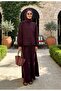 Mira Ruffle Detailed 4-Layered Muslin Skirt Set – Plum - 4