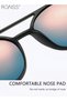 Men's Polarized Round Sunglasses, UV400 Protection Sun Glasses with PC Frame, Fashion Anti-Glare Sun Shades for Men Driving, Fishing, Traveling, Cycling, Black Lens - 6