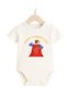 Father's Day Baby Bodysuit Super Dad Printed 100% Cotton Short Sleeve Snap Fastener Baby Bodysuit