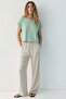 3 Pieces of Basic Crew Neck Women's T-Shirts with Folded Sleeves - 2