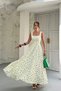 Women's Beige Back Tie Detailed Floral Patterned Stylish Summer Dress - 5