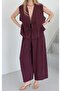 Burgundy Tie-Up Vest and Pants Set - Y2511550 - 4