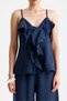 Lavanda Front-Flounce Lace-Up Blouse and Trousers Indigo Set - 2