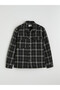 Black Regular Fit Checkered Men's Shirt Jacket - 5