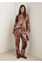 Fuzzy Patterned Pajama Pants - 2