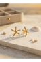 Women's Vintage Textured Coated Starfish Earrings - 3
