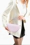 Women's Leather Special Design Hand and Shoulder Bag with Handle Detail in Powder