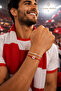 Turkey National Team Hearted Red and White Fan Bracelet Adjustable Handmade Macrame - 2