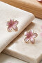 Pink Enamel Flower Premium Steel Earrings - 6