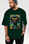 For Dog Lovers 33 Front Dog Print Green Oversize T-Shirt 100% Cotton Unisex Dog Lover Premium Design - 6
