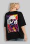For Dog Lovers 39 Black Oversize T-Shirt with Dog Print on the Back 100% Cotton Unisex Dog Lover Premium Design - 4