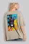 For Dog Lovers 42 Back Dog Print Beige Oversize T-Shirt 100% Cotton Unisex Dog Lover Premium Design - 3