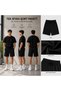 2-Piece Knee Length Shorts Black Gray Elastic Waist Daily Use Sports Shorts - 6