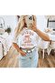 Printed White Oversize Loose Boyfriend T-Shirt - 2