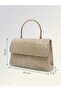 Night Sparkle Evening Dress Bag with Metal Handle and Chain Strap, Evening Event Bag - 2