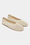 Lips Beige Knitwear Mesh Embroidered Flat Sole Women's Ballerina Shoes - 4