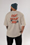 Light Weight Baby Oversize Back Printed Beige T-Shirt 100% Cotton Streetwear Premium Comfortable Fit - 4