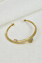 3 Row Gold Bracelet with Heart Evil Eye Figure - 2