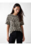 Brown Leopard Patterned Women's T-Shirt
