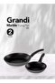 Frying Pan set 2 pes 18-24 cm - 7-Layer Granite Coating Non-Stick Surface - Bakelite Handle - Black and gray granite