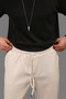 Men's Loose Fit Pique Fabric Wide Leg Sweatpants - 7