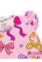Girls' Cotton Summer Thin Fabric White Ribbon Pattern Short Sleeve Shorts Summer Pajamas Set - 3