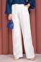 Elastic Waist Wide Leg Trousers White - 2