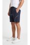 Men's Navy Blue Shorts with Front Zipper Pockets and Back Pockets - 6