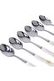 6-Piece Tea Spoon Set White/Yellow/Silver - 5