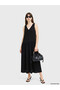 Lcw Vision Black V-Neck Textured Pleated Dress - 2