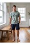 Mooda Men's 100% Cotton Stylish and Comfortable Short Sleeve Pajama Set - Regular Fit