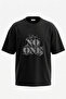 Trust No One Design Back Printed Cotton Black Oversized T-Shirt