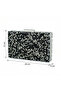 Black Silver Crystal Granulated Stone Metal Case Evening Dress Handbag with Handle and Strap - 3