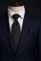 Smoked Red Motif Pattern Classic Tie with Handkerchief Kk13748