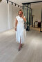 Shirt Collar White Lined Scallop Dress