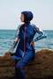 Full Covered Hijab Swimsuit Set Navy Blue Parachute Fabric 3 Pieces – M2267 - 5