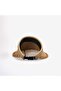 Women's Open Top Beige Striped Straw Visor Hat 14634 - 2